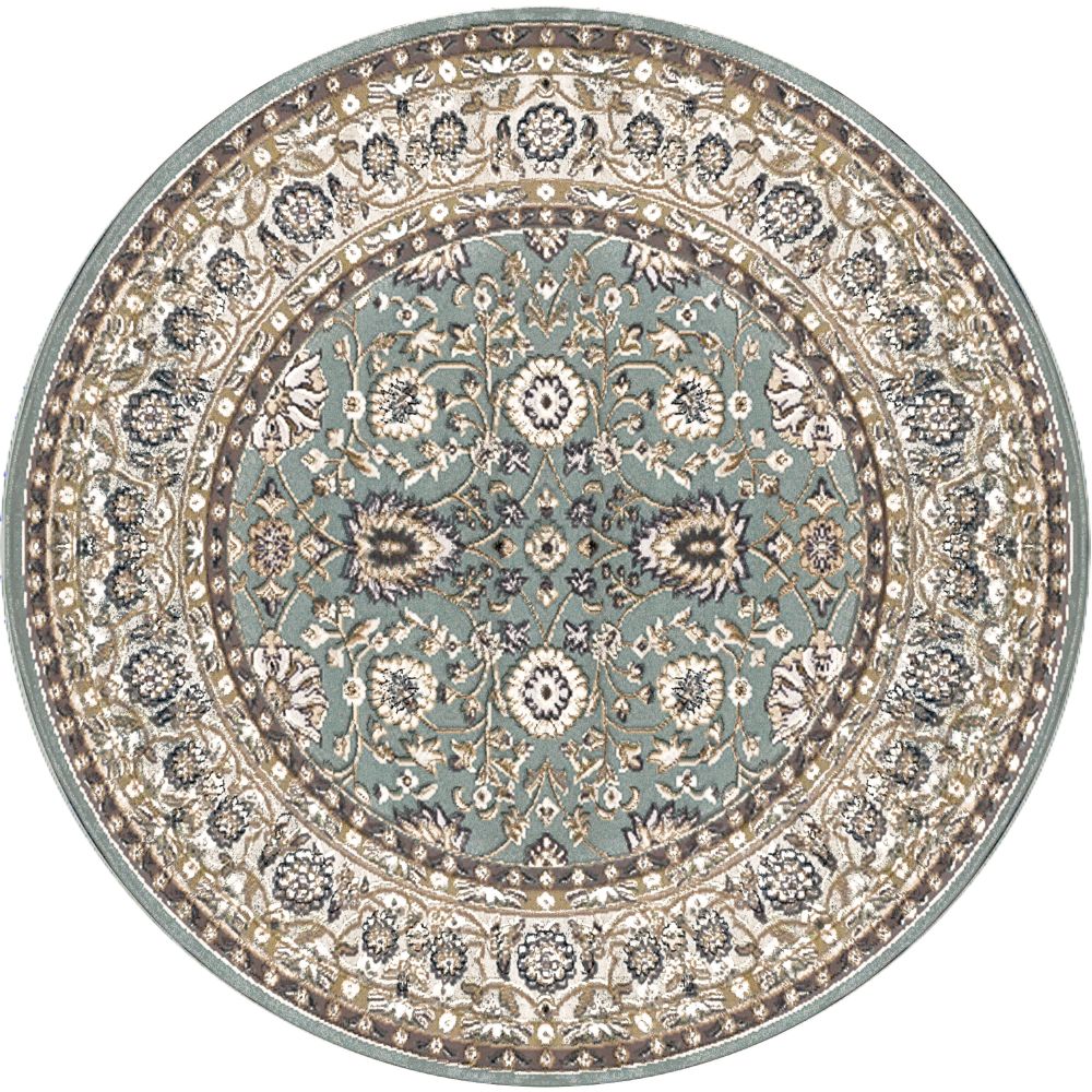 Dynamic Rugs 2803-150 Yazd 5.3 Ft. X 5.3 Ft. Round Rug in Grey/Ivory